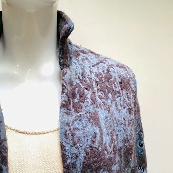 LOTTA STENSSON HANDMADE ARTIST WOVEN FULL LENGHT COAT  VINTAGE EUC MEDIUM - Picture 4 of 13